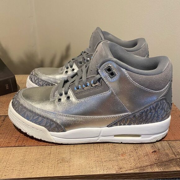 Jordan 3 Retro Premium Heiress Metallic Silver GS6/ W7 - Picture 4 of 9